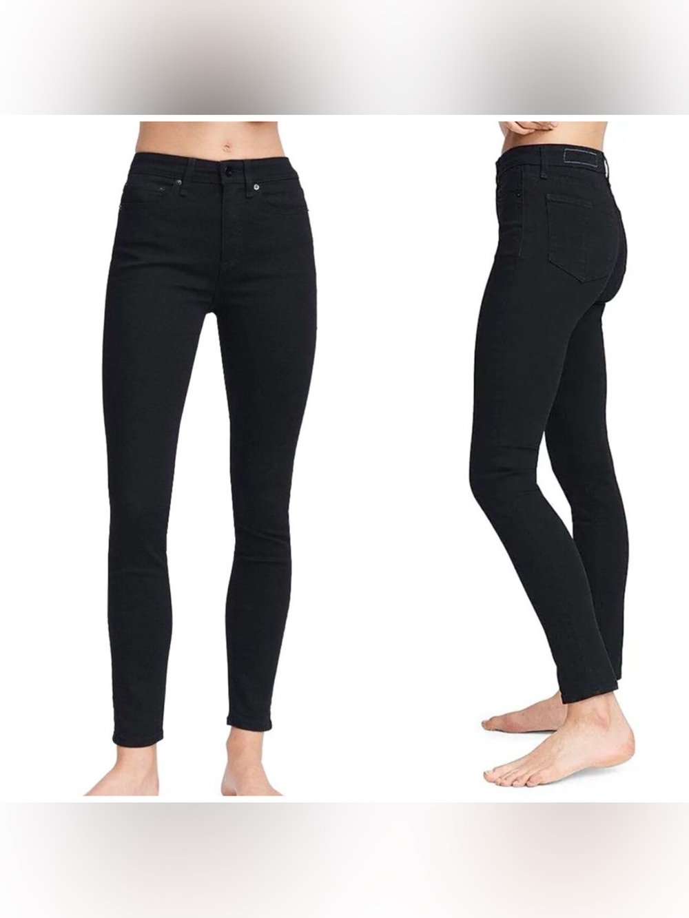 Rag & Bone High Rise Ankle Skinny Jeans Black Size 26